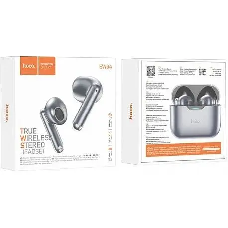 Навушники бездротові Hoco EW34 TWS сірі Metal Gray (6931474791047) - фото 3