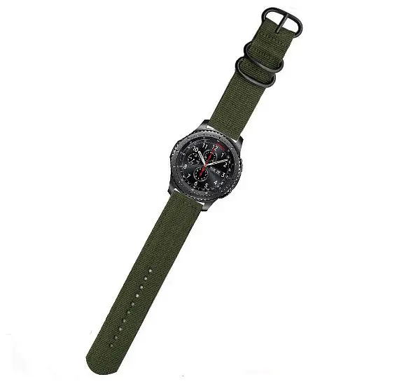 Нейлоновый ремешок Primo Traveller для часов Samsung Gear S3 Classic SM-R770/Frontier RM-760 Army Green - фото 3