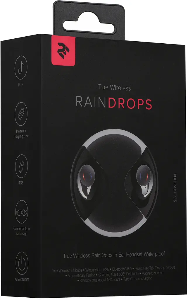 Наушники 2E RainDrops Light True Wireless Waterproof Mic Black (2E-EBTWRDLBK) - фото 4