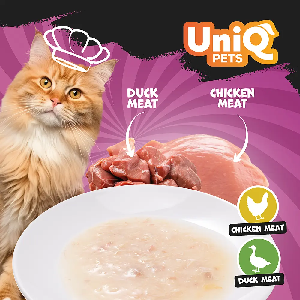 Суп для кішок UNIQ PETS CAT WET FOOD YUMMY SOUP з курячими шматочками та м'ясом качки, 60 г - фото 4