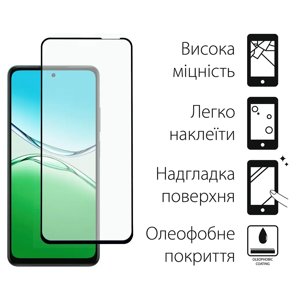Скло захисне Dengos Full Glue OPPO A5 4G Black (TGFG-402) - фото 3