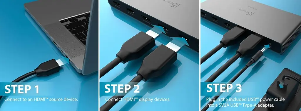 Перехідник j5create HDMI сигналу JDSH814-N, на 4 порти HDMI v. 2.1 (JDSH814-N) - фото 10