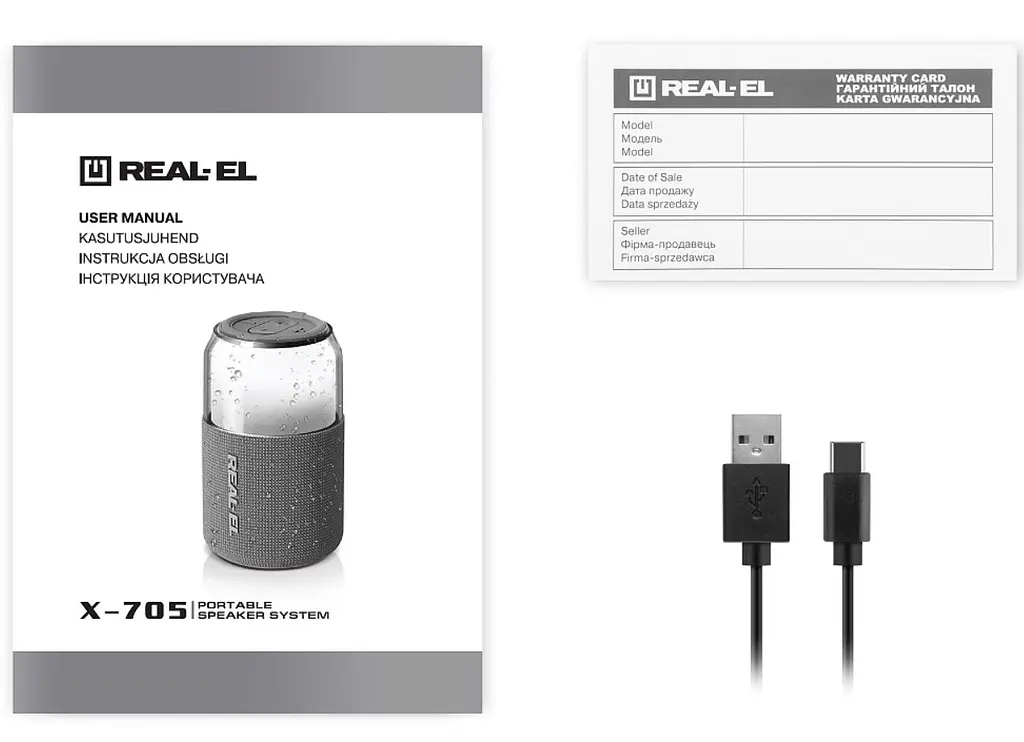 Портативная колонка REAL-EL RX705 5W Bluetooth TWS, RGB, Black - фото 15