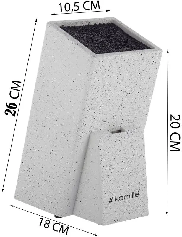 Підставка-колода для ножів Brash Stand з наповнювачем Kamille 10.5x10.5х26 см kuh0007469 - фото 3