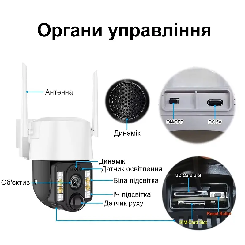 Автономна вулична 4G камера відеоспостереження поворотна PTZ із сонячною панеллю Nectronix VC3-G, V380 pro (101132) - фото 7