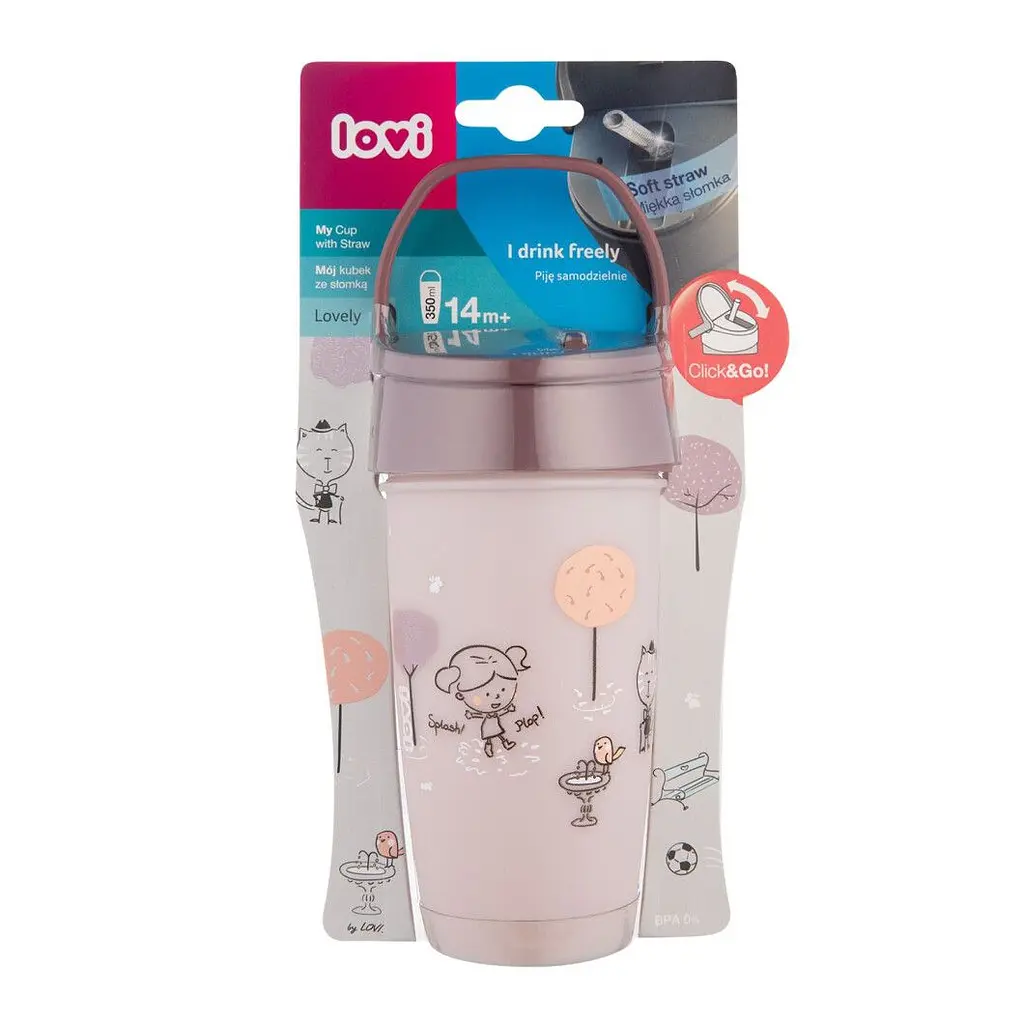 Кружка-непроливайка Lovi Lovely Girl с силиконовой трубочкой 250 мл фиолетовая (35/354girl) - фото 4