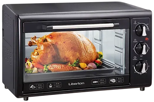 Електродуховка Liberton LEO-350 Black, 1800W, 35 л, металевий корпус, індикатор роботи, таймер, 3 режими нагрівання, термостат 250 град, комплектація решітка, деко, тримач для деко - фото 2