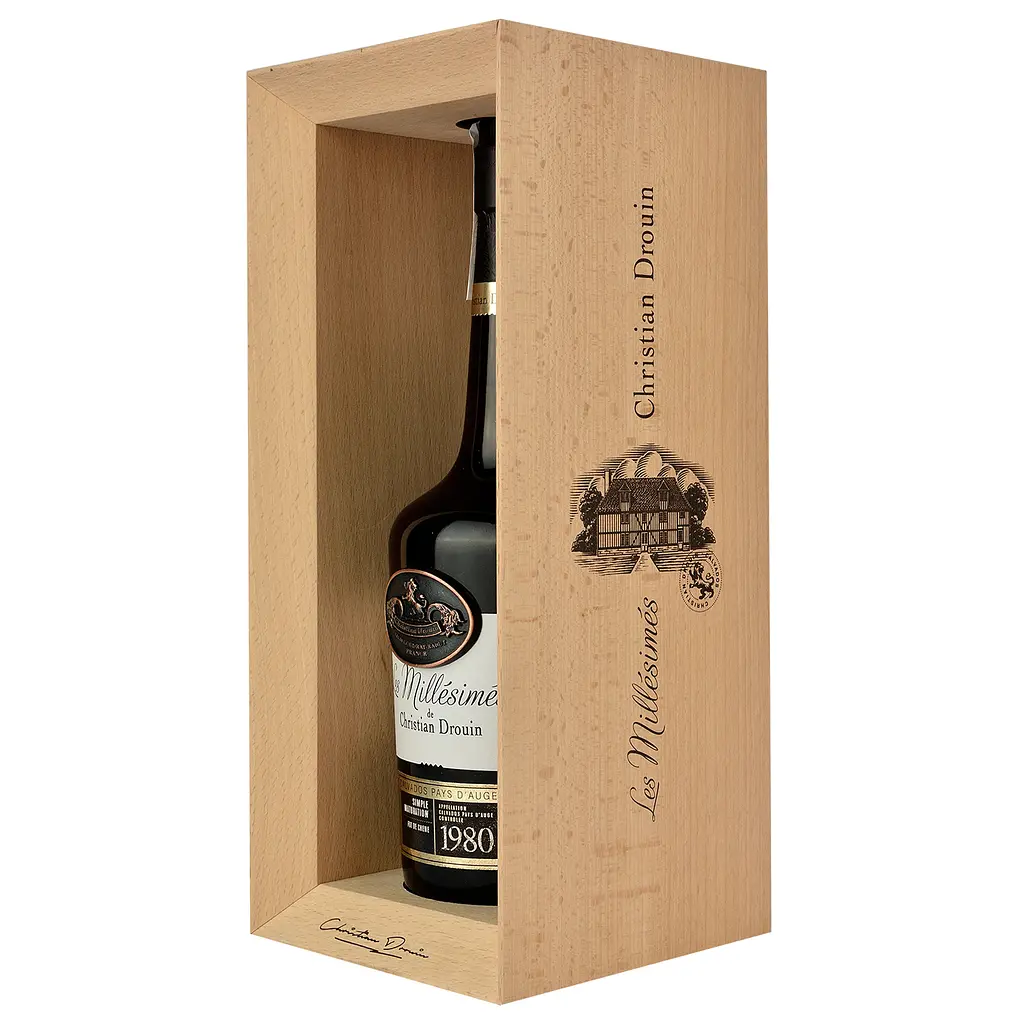 Кальвадос Christian Drouin Calvados 1980, в деревянной коробке, 42%, 0,7 л - фото 2