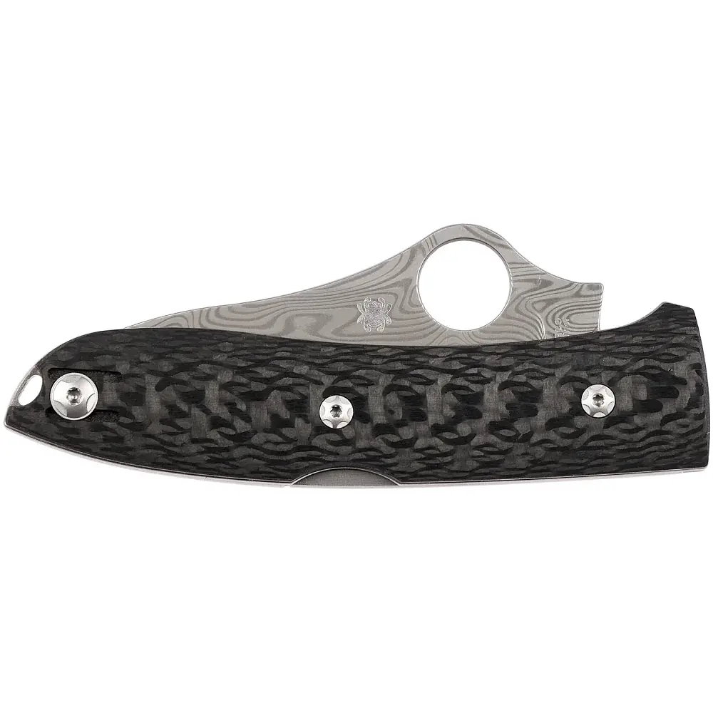 Ніж Spyderco SpyOpera Carbon Fiber Damasteel Thor - фото 3