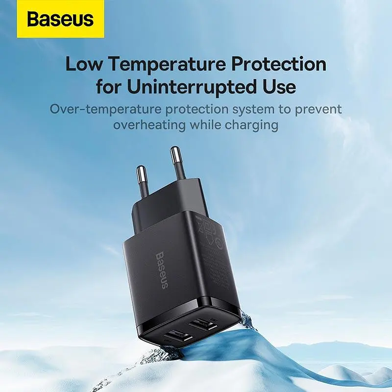 Адаптер Baseus Compact Charger 2U |2USB, 2.1A/10.5W| (CCXJ010201) - фото 9