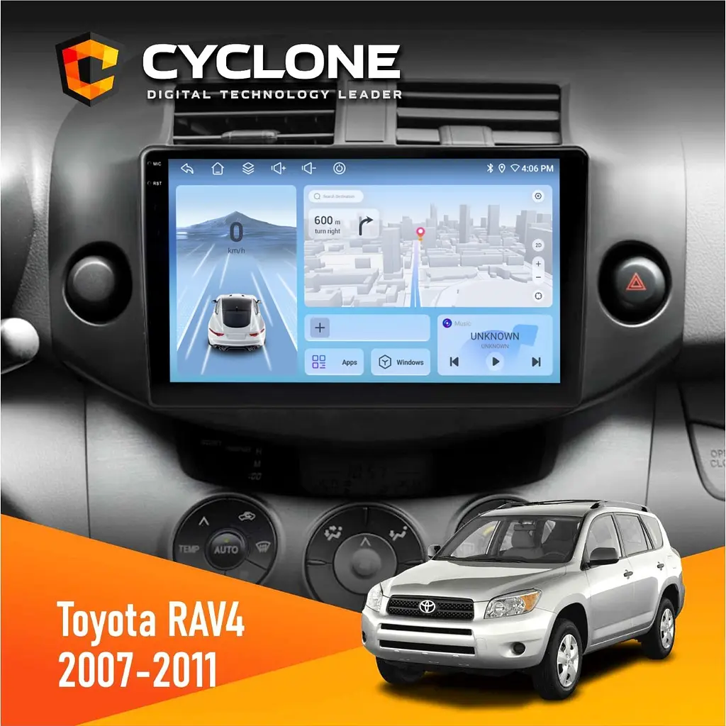 Штатна магнітола Toyota RAV4 2007-2011 Cyclone C9-012 4x64, DSP, 4G Cyclone (НФ-00008063)