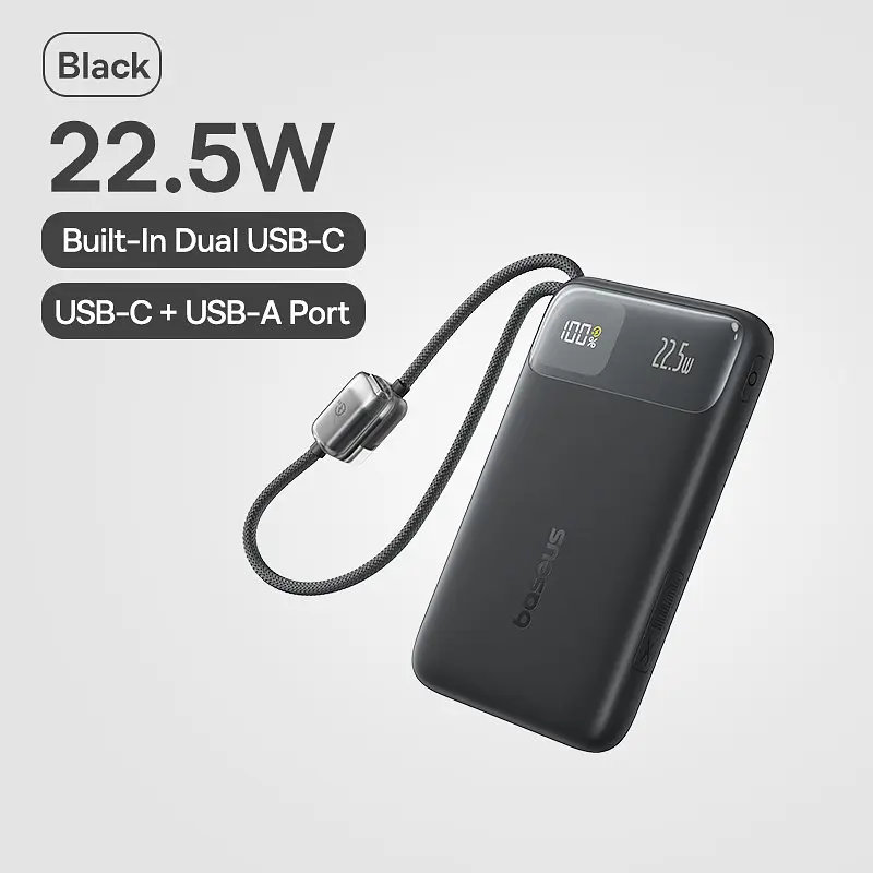 Зовнішній акумулятор Power Bank Baseus EnerFill FC11 10000mAh 22.5W E00304 чорний - фото 2