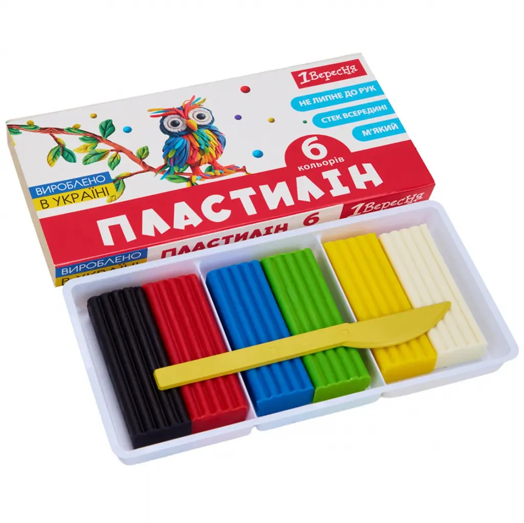 Пластилін 1 Вересня Classic 6 кольорів 120 г (540653) - фото 2