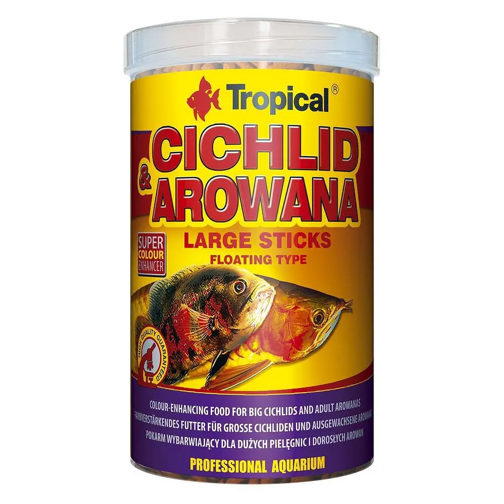 Сухой корм для аквариумных рыб Tropical в палочках Cichlid & Arowana Large Sticks 1 л для плотоядных - фото 3