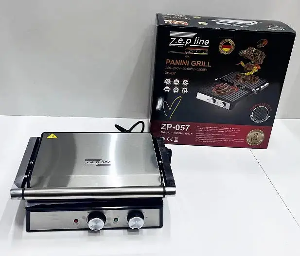 Прижимной контактный электрический гриль Zepline ZP-057 двухсторонний 3500 Вт - фото 4