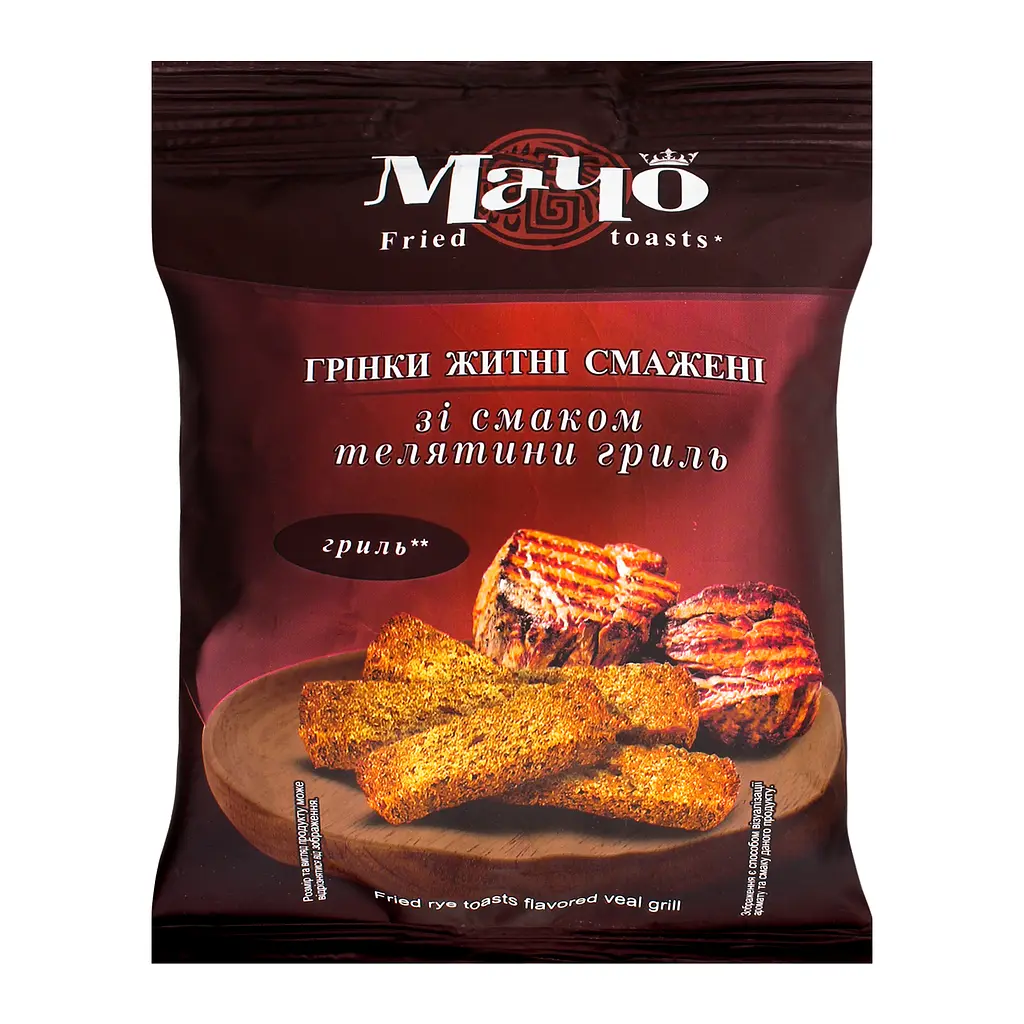 Грінки Мачо Житні смажені зі смаком телятини гриль 65 г (780765) - фото 2