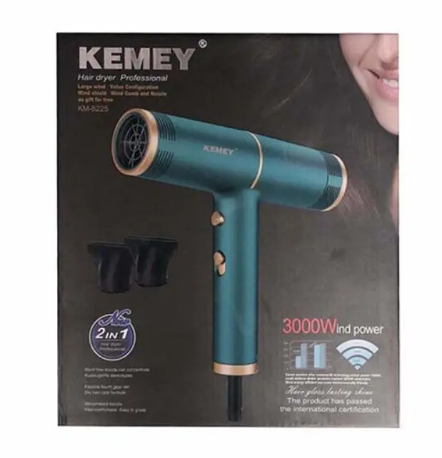 Фен Kemey CFJ-KM-8225 3000 Вт 2 швидкості Зелений (2390000004) - фото 4