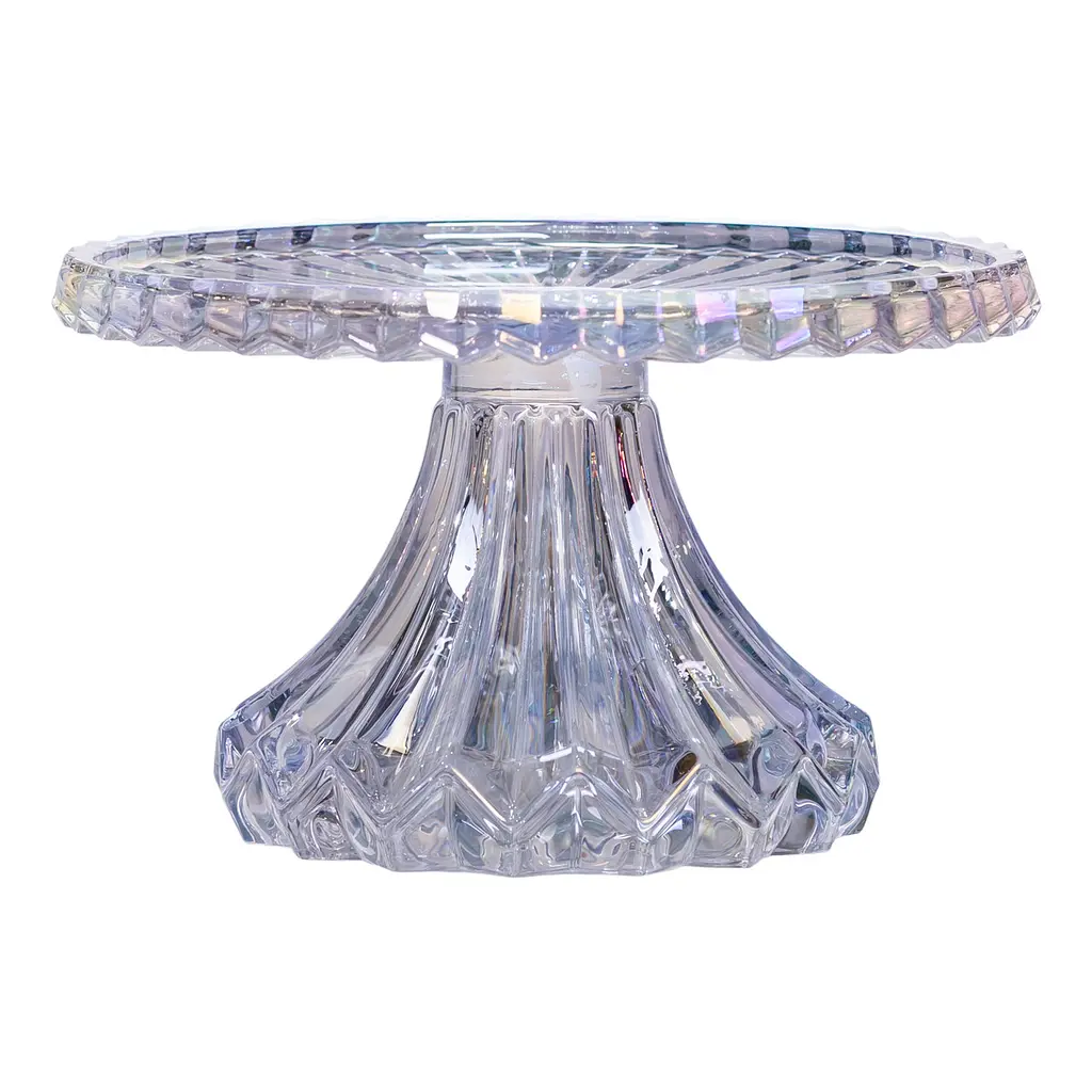 Тортовница стеклянная круглая на ножке Ø19 см для торта, капкейков, пирожных Yiwu HP-19-148S - фото 3