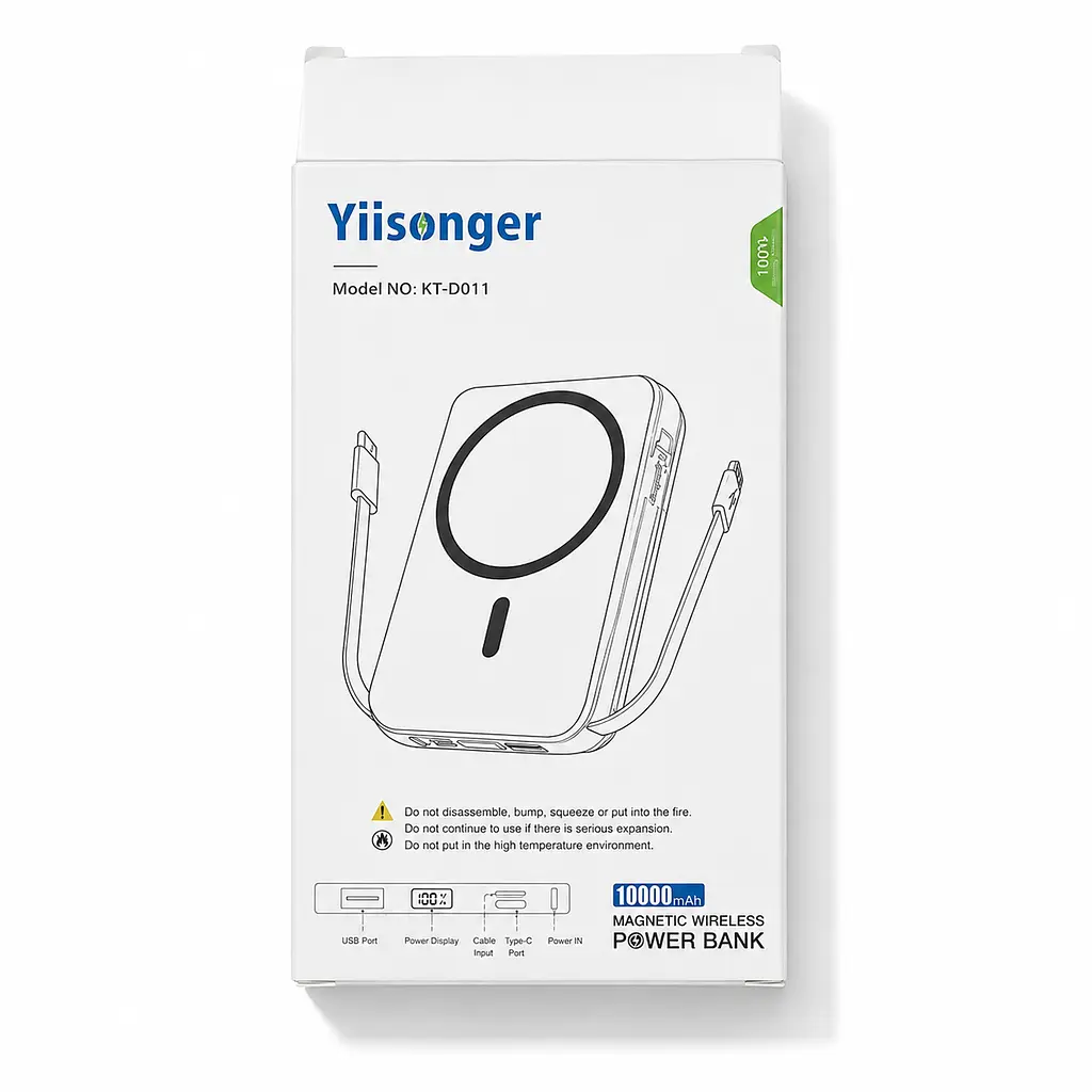 Магнітний бездротовий повербанк Yiisonger KT-D011 10000 мА·год 15 Вт - фото 9