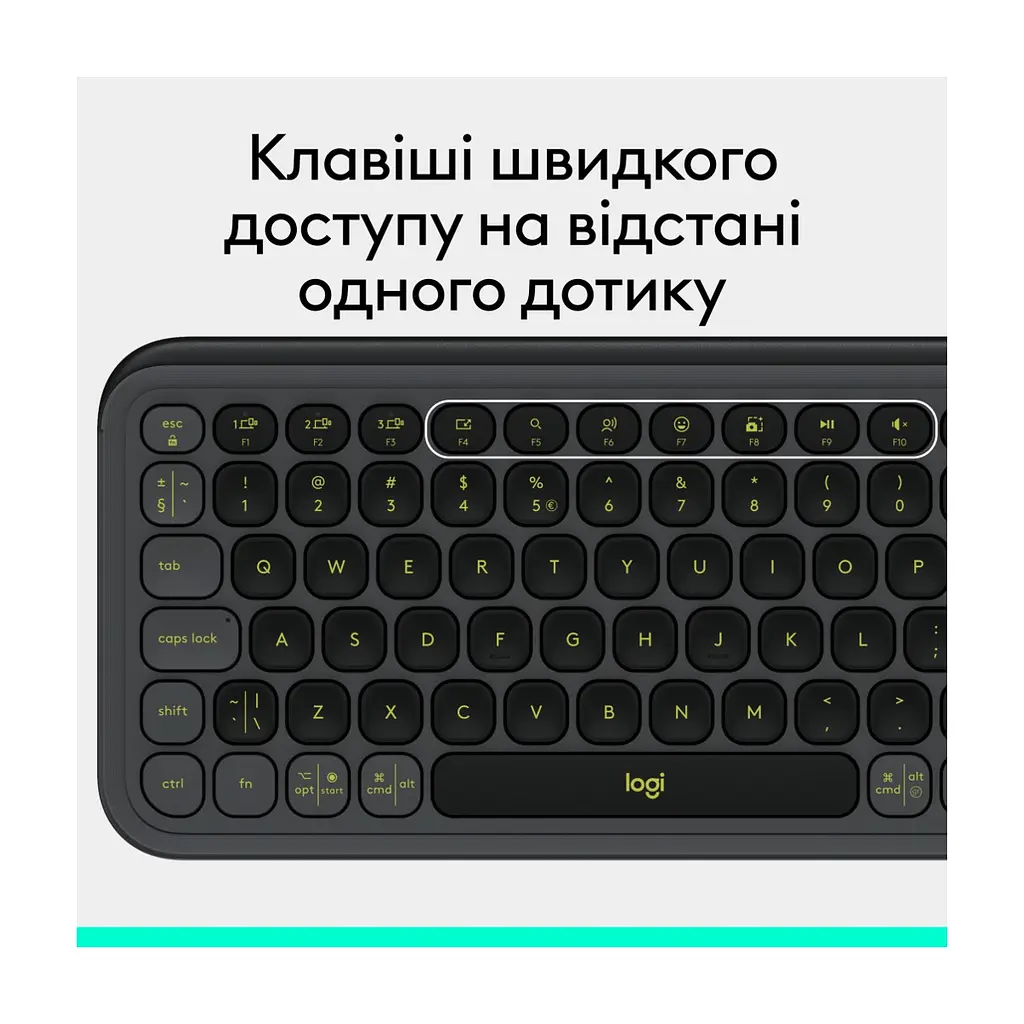 Клавіатура Logitech POP Icon Keys Bluetooth UA Graphite (920-013157) - фото 9