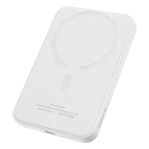 Універсальна мобільна батарея Baseus Magnetic Mini Wireless Fast Charge 5 000 mAh 20W білий P10022107223-00 - фото 3