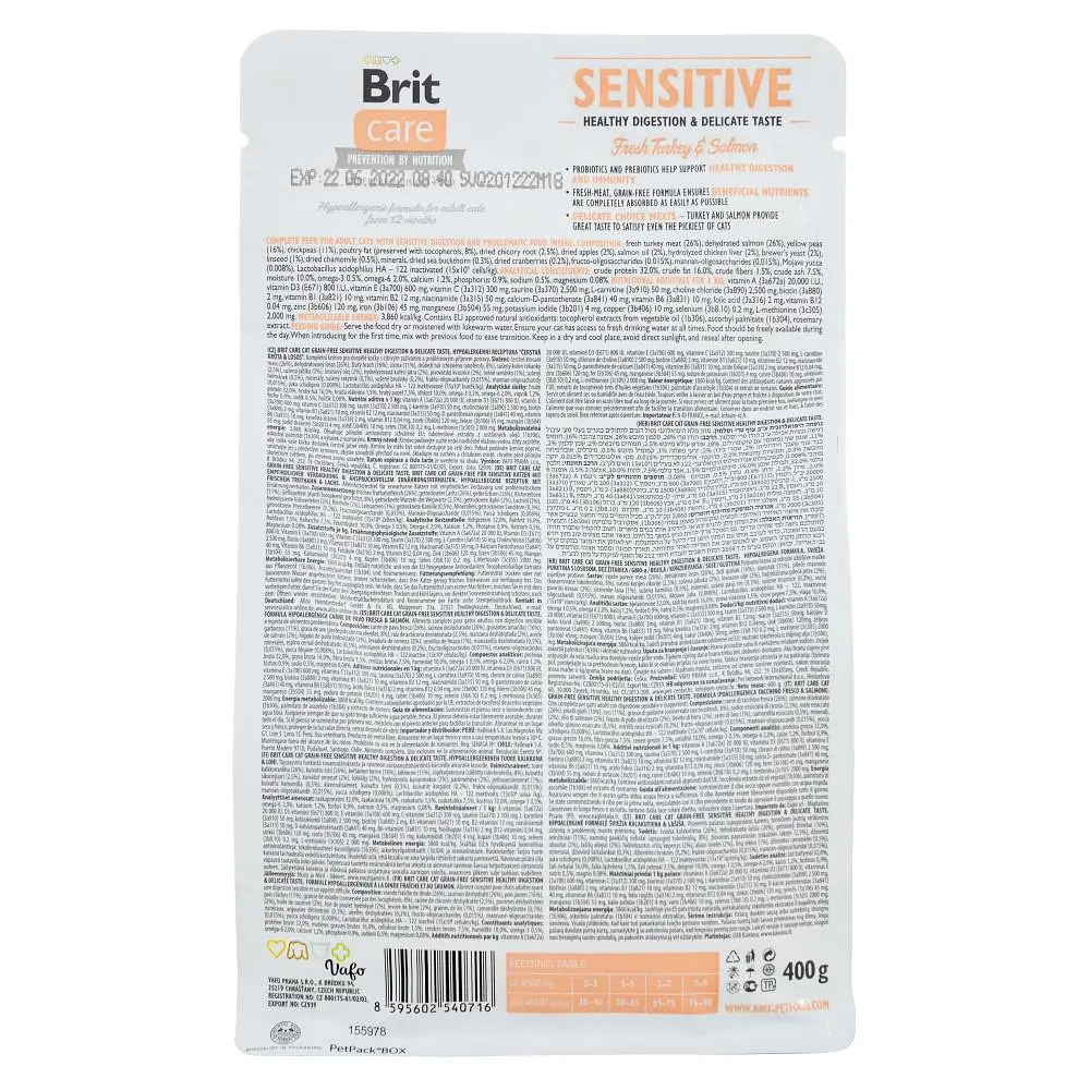 Сухий корм Brit Care Cat GF Sensitive Delicate Taste 0.4 кг для котів з чутливим травленням - фото 3