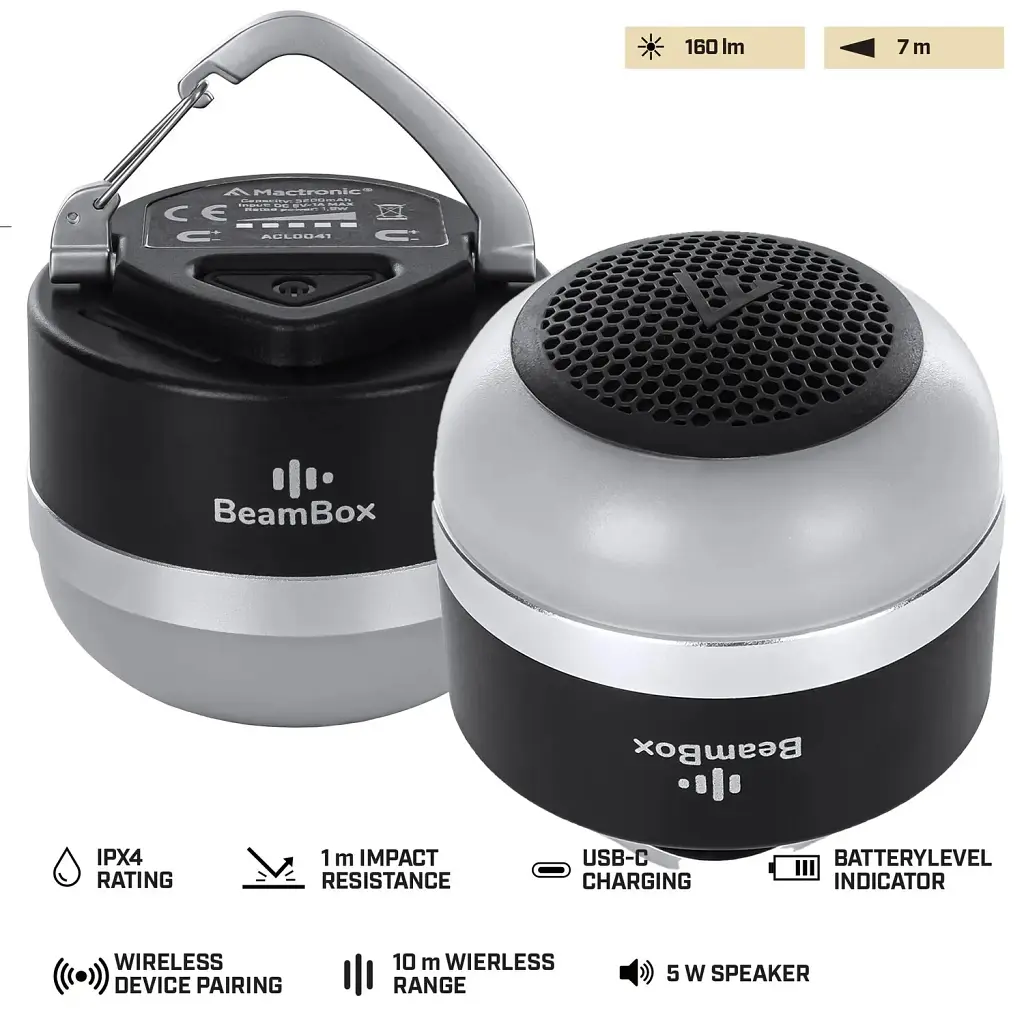 Ліхтар Mactronic з колонкою BeamBox (160 Lm) Bluetooth Speaker USB-C (ACL0041) (DAS303959) - фото 9