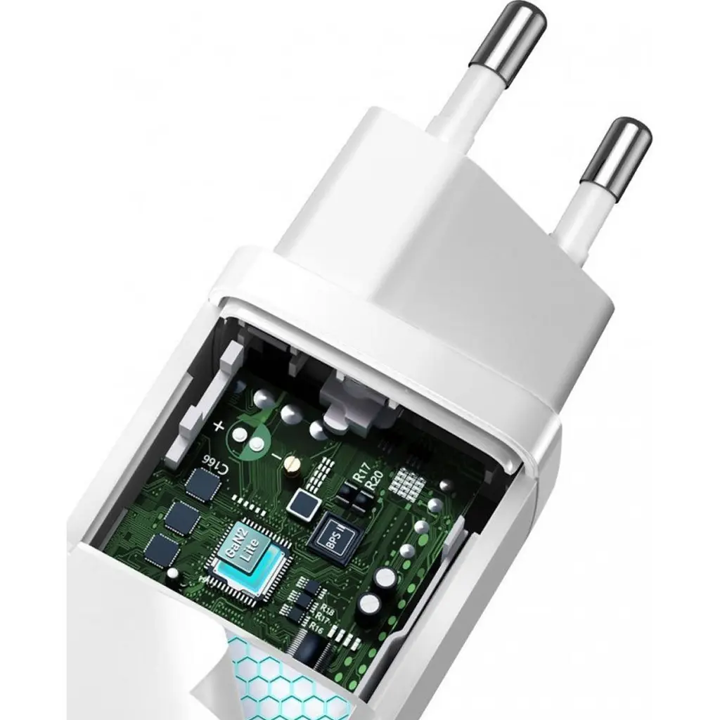 Сетевое зарядное устройство Baseus GaN2 Lite Quick Charger C+U 65W White (CCGAN2L-B02) [78683] - фото 8