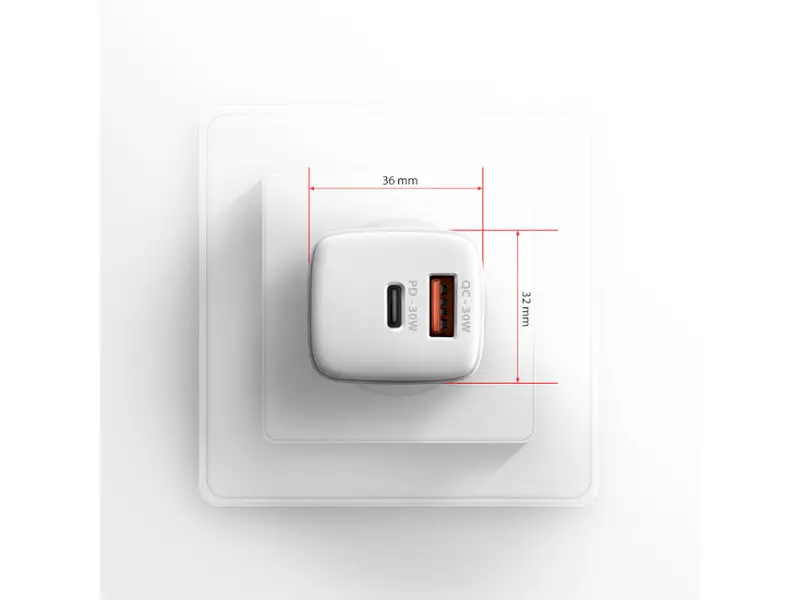 Мережевий зарядний пристрій AXAGON USB-C 30 W White (ACU-PQ30W) - фото 6