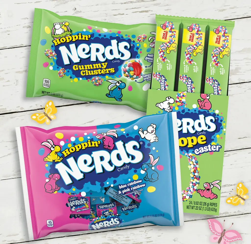 Конфеты Nerds Hoppin' Blue Rainbow & Pink Rainbow Mini Boxes 174г - фото 4
