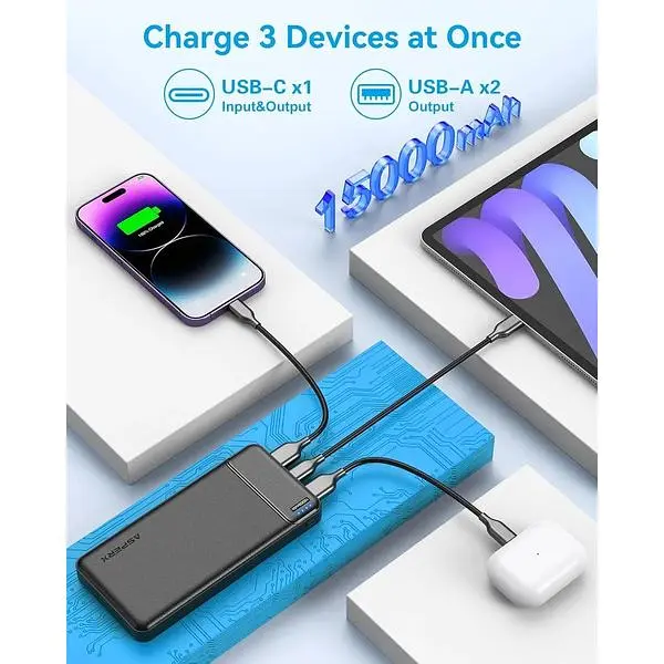 Портативний зарядний пристрій AsperX 15000mAh 22,5W - фото 5