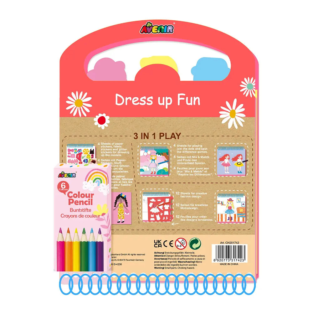 Набір для творчості Avenir Топ-модель 3 в 1, розмальовка з наліпками (CH201742) - фото 2