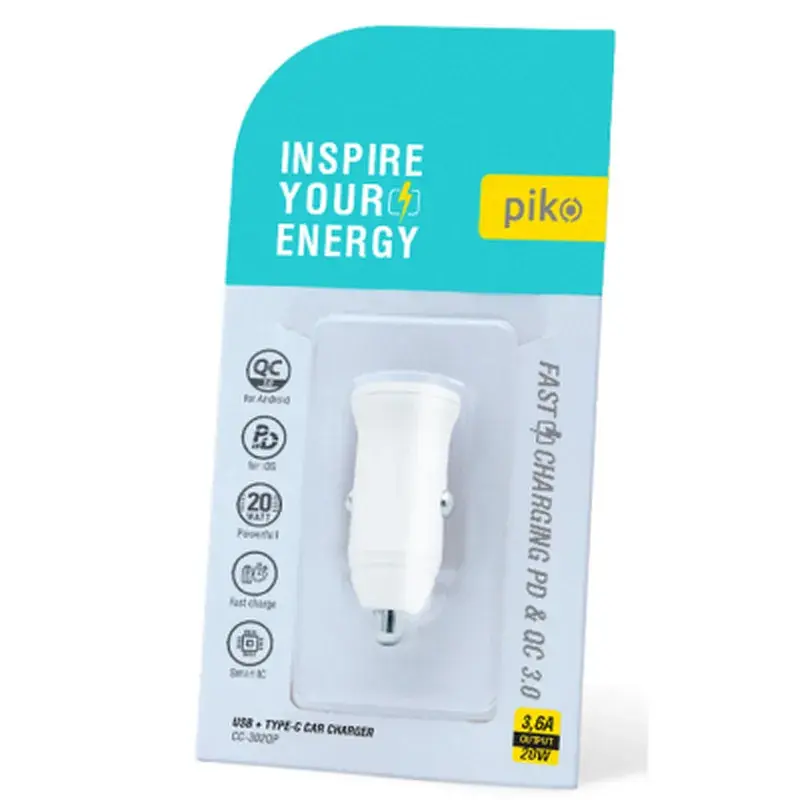 Зарядний пристрій Piko CC-302QP 2USB A+C/20W (1283126509896) - фото 2