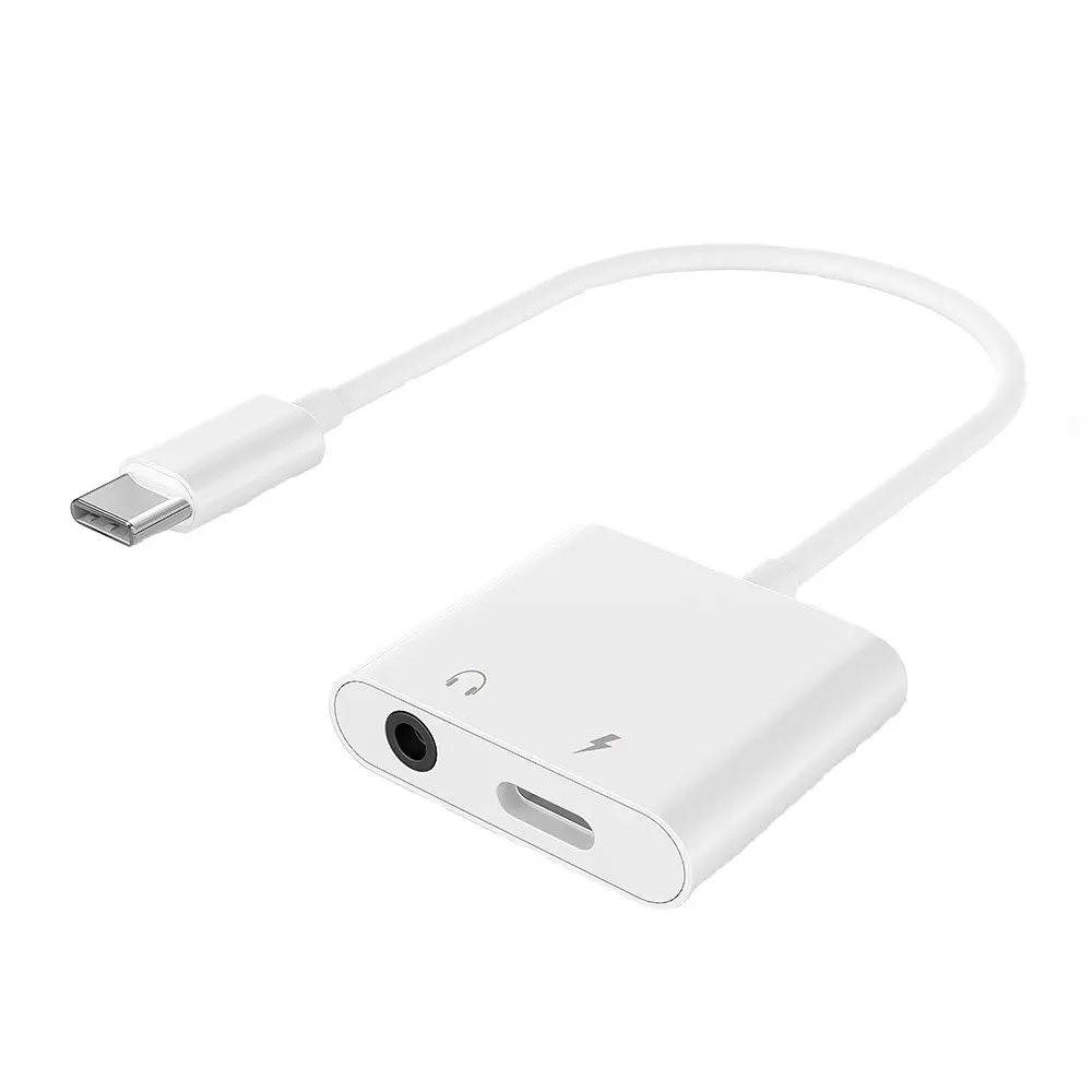 Адаптер Cablexpert USB Type-C - 3.5 мм/USB Type-C (M/F), 0.1 м, Білий (A-CM-3.5FP-01)