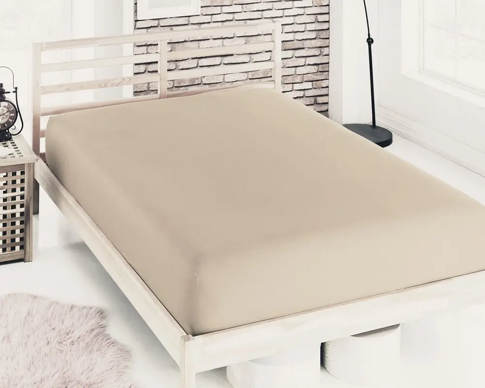 Простирадло на резинці трикотажне Zeron Acik Bej 90х200х30 - фото 4