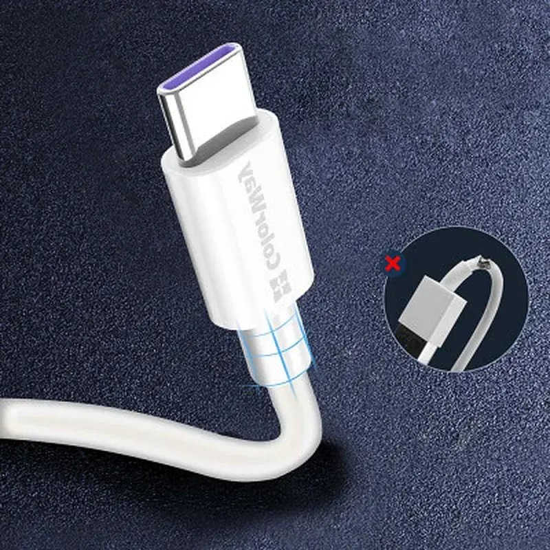 Дата кабель USB 2.0 AM to USB-C 1.0m 5A white ColorWay (CW-CBUC019-WH) - фото 9