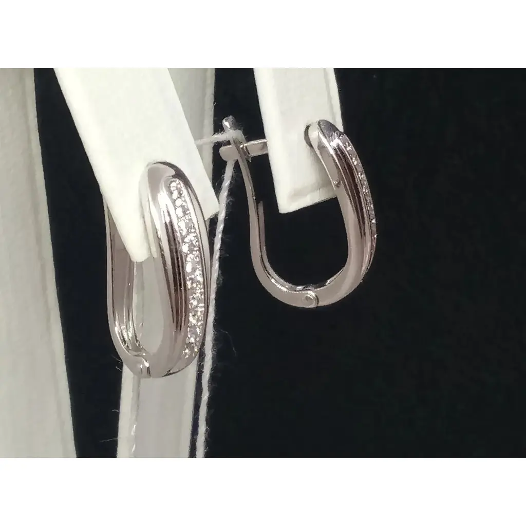 Золоті сережки Столична Ювелірна Фабрика з фіанітами. 110535Б - фото 2