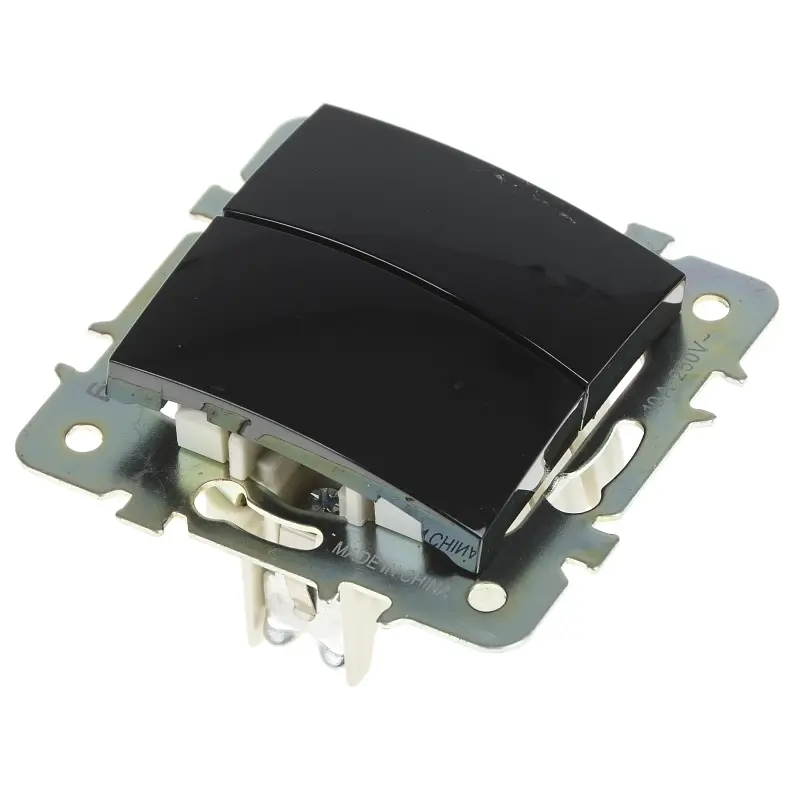 Вимикач Brille двоклавішний чорний RB-2V - фото 7