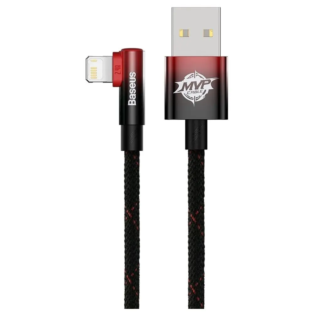 Кабель Baseus MVP 2 USB - Lightning (M/M), 2.4A, 1 м Black/Red (CAVP000020) - фото 3