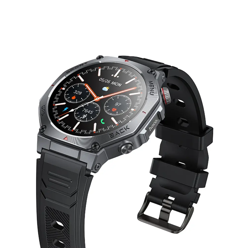 Смарт-годинник HOCO Y37 AMOLED 36mm. 520 mAh. GPS sports watch(call version) Black - фото 4
