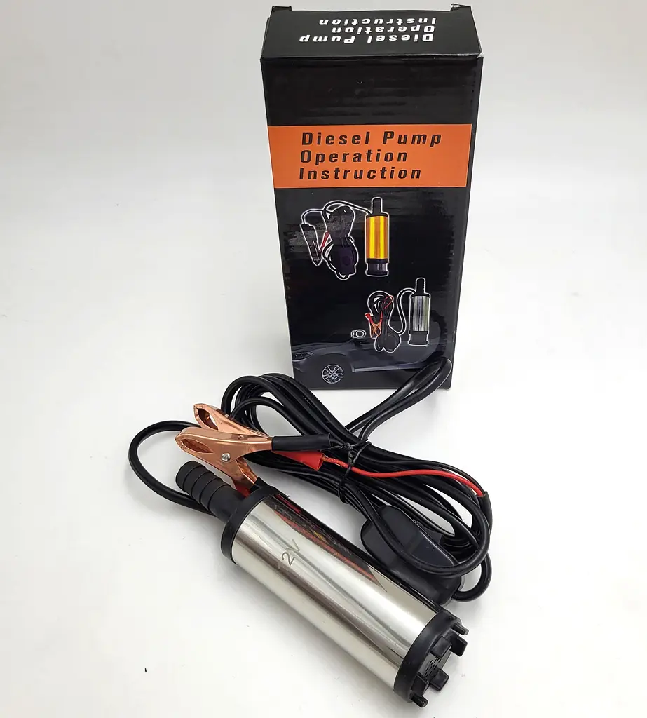 Занурювальний електронасос 12V від акумулятора для перекачування рідин води палива солярки помпа із затискачами та вимикачем на дроті 12л/хв 38мм Diesel Pump UKC 5260 - фото 2