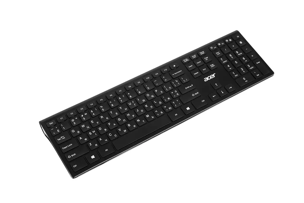 Бездротова клавіатура мембранна Acer OKR020 Black, 109key, WL, EN/UKR/RU - фото 4