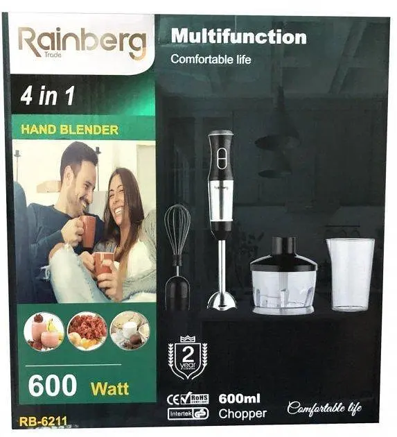 Блендер Rainberg Rb-6211 4 В 1 600 Вт Заглибний Блендер Міксер Подрібнювач - фото 2