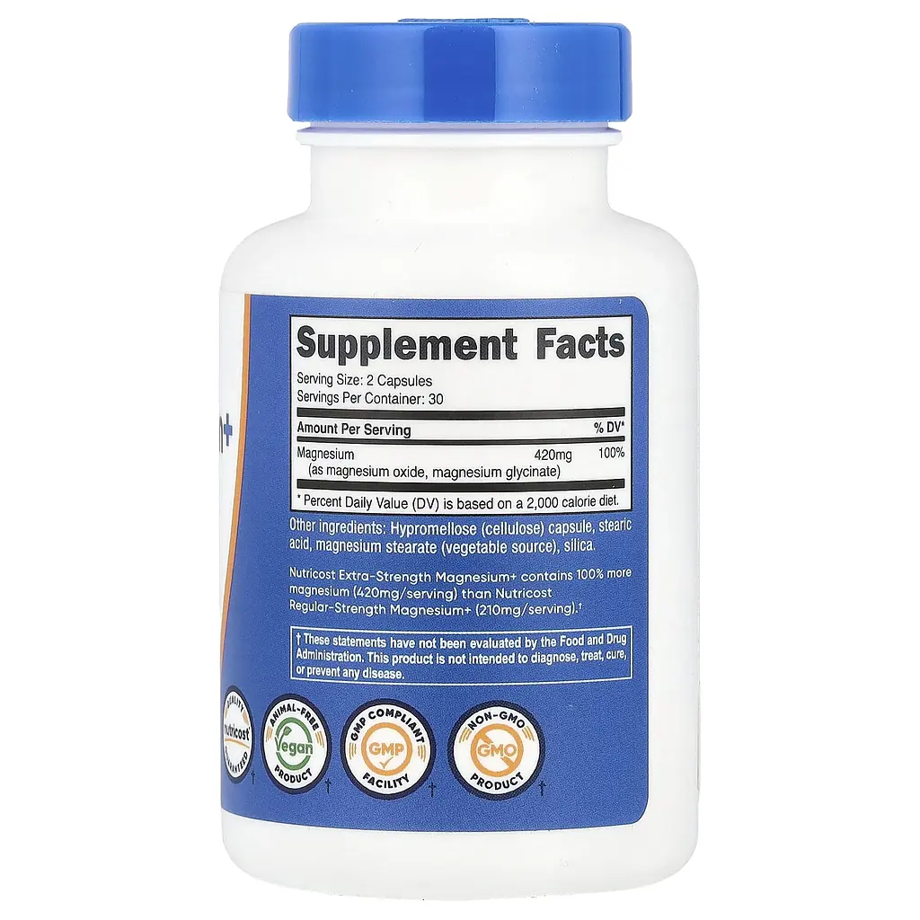 Магній Nutricost Extra-Strength Magnesium+ 420 мг 60 капсул - фото 2