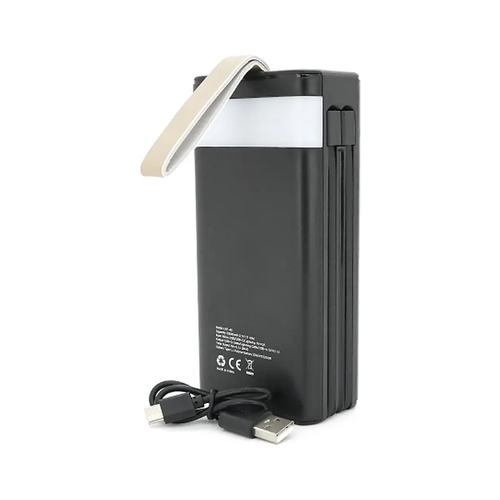 Батарея універсальна Linkage 30000mAh, Solar, 22.5W, cables Туре-С+Lighting, Black (LKP-46) - фото 4