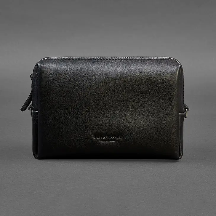 Кожаная косметичка-несесер 3.0 Черная Краст - фото 6