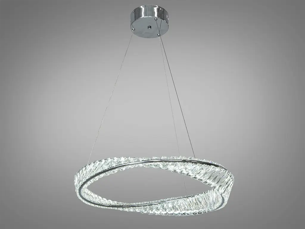 Люстра стельова LED Diasha 548/600CH Crystal 72W, хром, сучасний стиль, висота 115 см, діаметр 60 см - фото 3