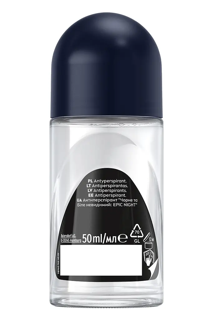 Антиперспірант Nivea Men Black & White Invisible Epic Night Roll-On 50 мл - фото 2