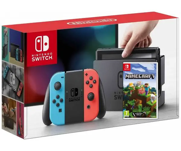 Игровая консоль Nintendo Switch Neon Blue-Red Игра Minecraft - фото 5