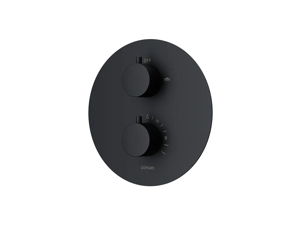 Душевая система скрытого монтажа Corsan Lugo black + BOX с термостатом Z03TBL, Черный матовый - фото 3